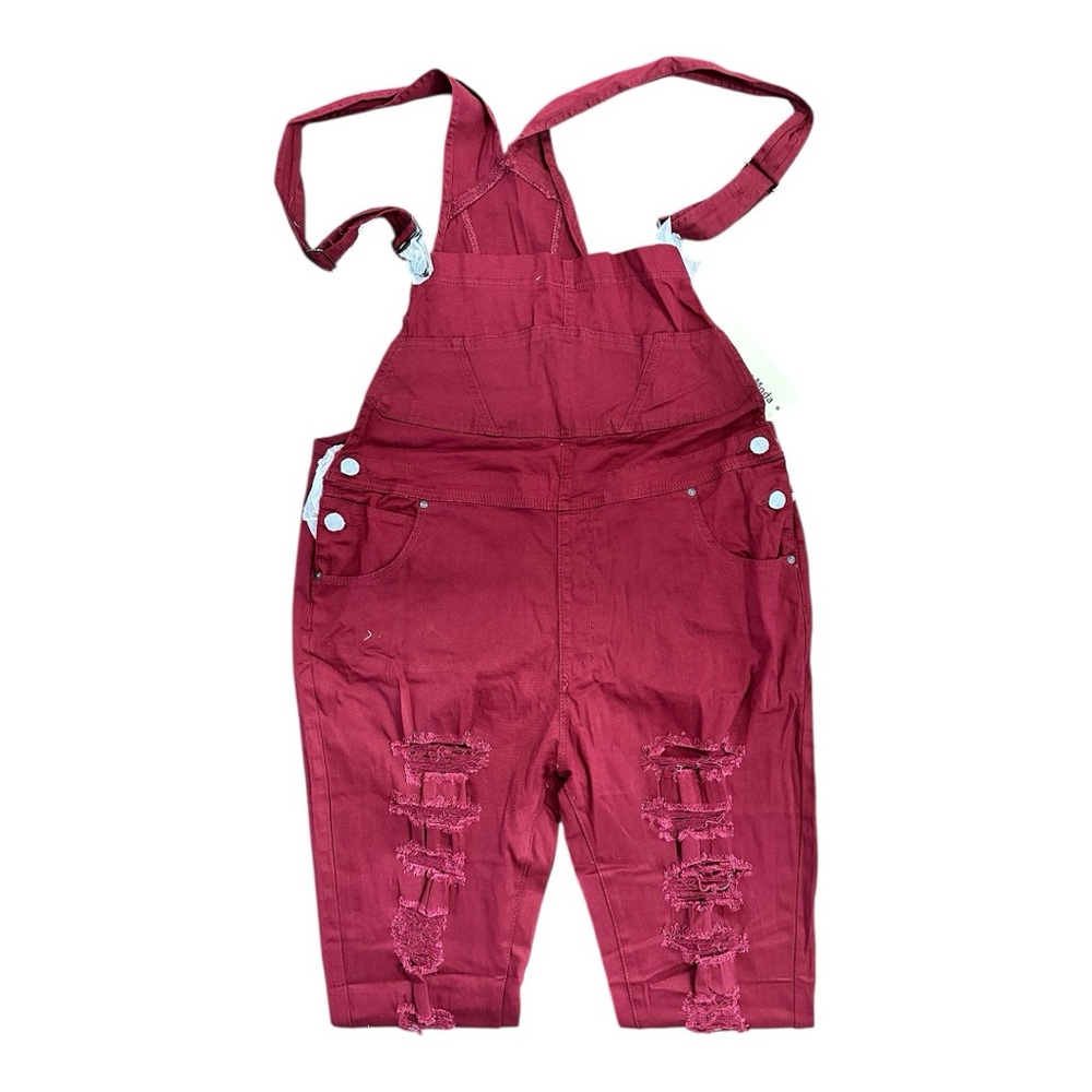Love Moda Burgundy Twill Overalls size 3X